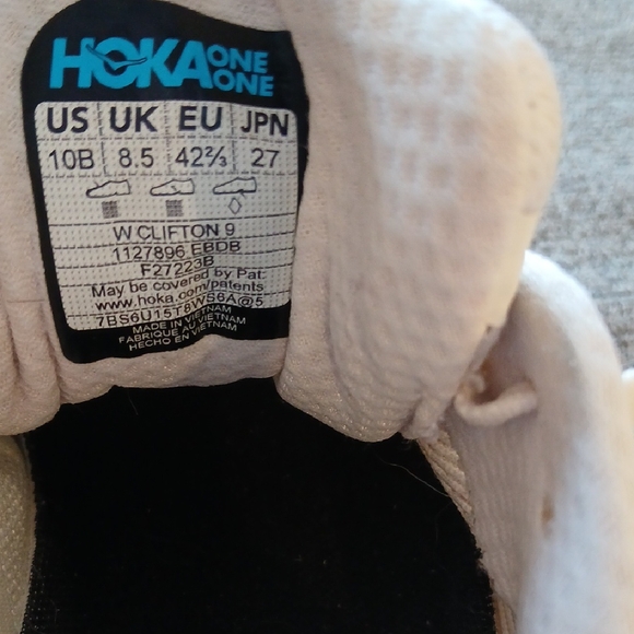 Hoka Women's White and Yellow Athletic Shoes with Pink Soles - Picture 15 of 15